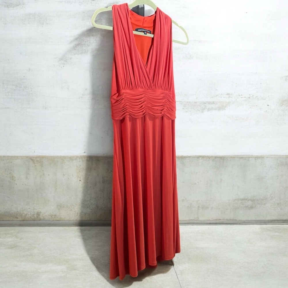 Jones Wear Midi Coral Dress Sz 12 Formal Elegant 
 Vibrant Party Wedding guest - Picture 4 of 10